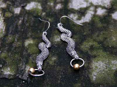 serpent earrings by alex streeter