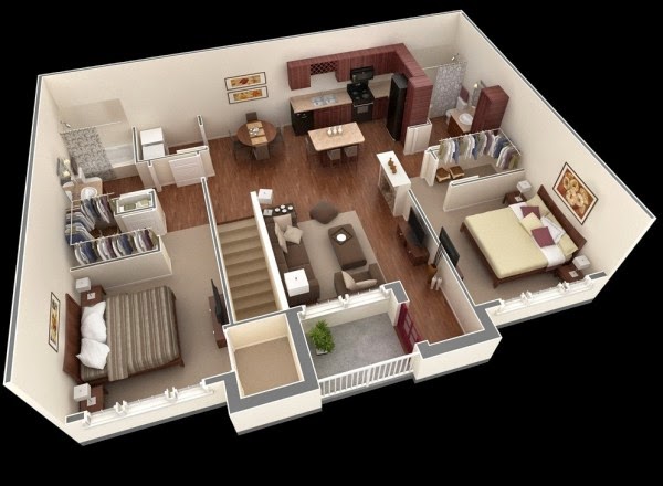 Bedroom Apartment House Plans Part 2 FREE STUFFS FOR SKETCHUP