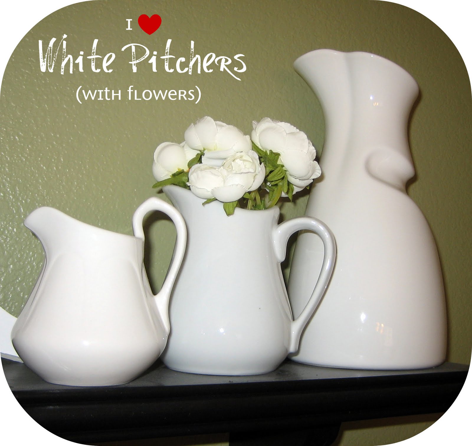 Peppermint Plum {White Pitchers with Flowers}