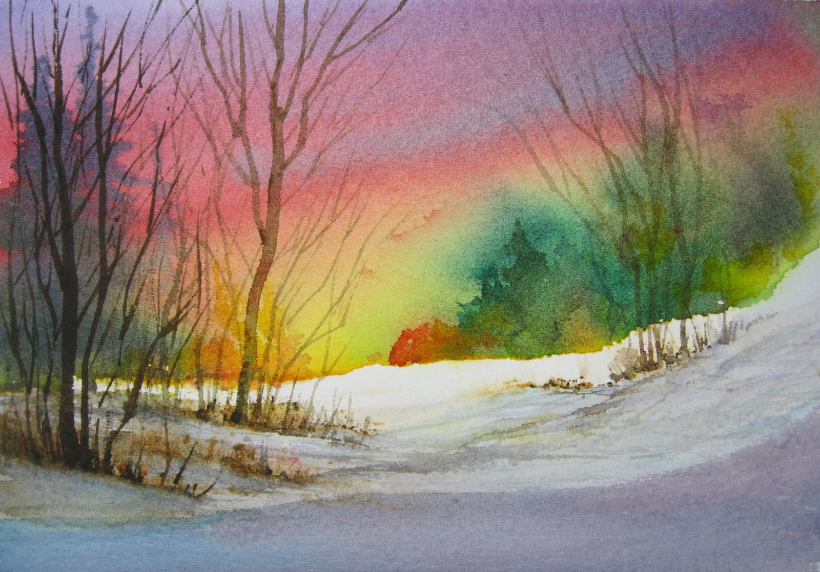 Janis Goldblatt's Art Blog: Winter Sky And Snowfield