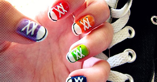 1. Converse-inspired fake nail designs - wide 8