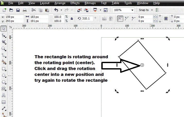 Corel Draw basisc: how to rotate an object