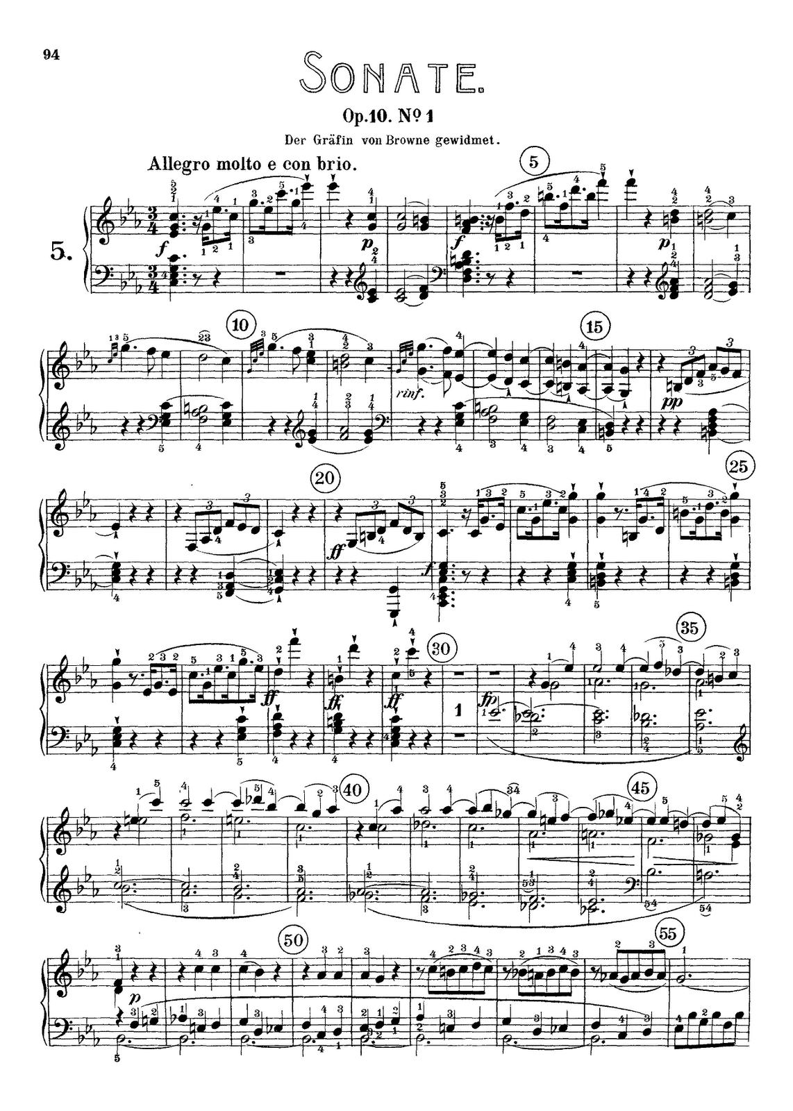 Partituras Musicais Van Beethoven Piano Sonata Op. 10 n.º 1 n.º 770