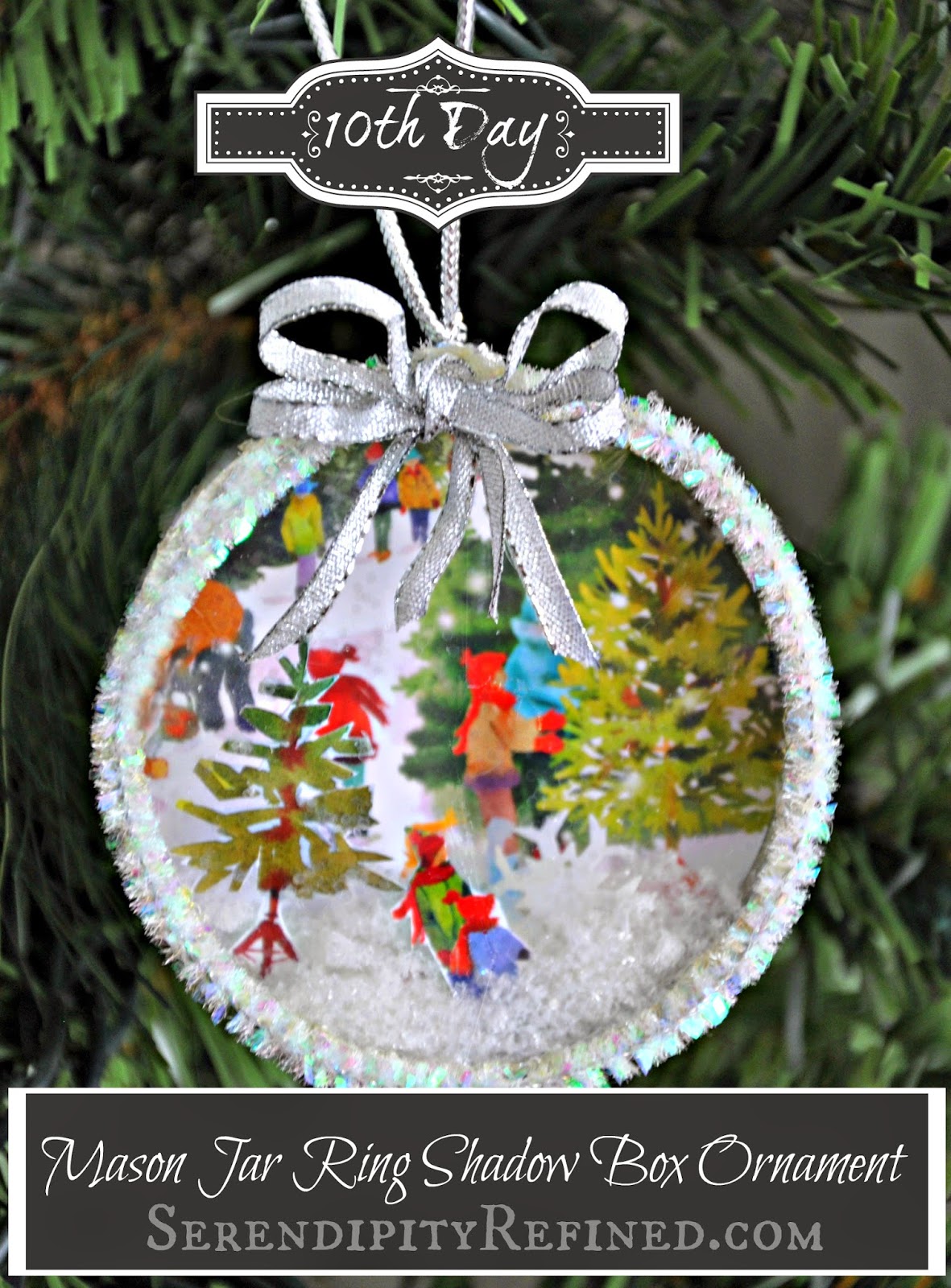 serendipity refined blog mason jar ring recycled card ornament christmas cards