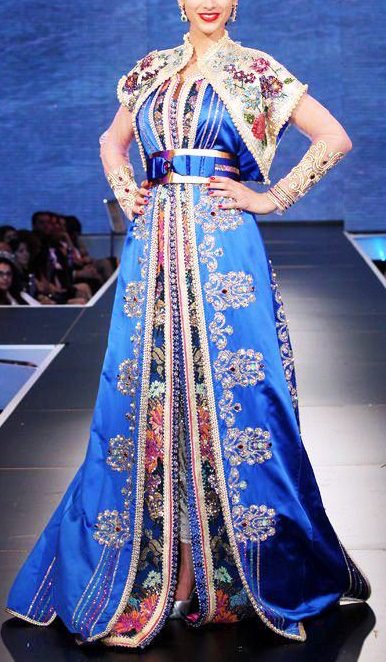 caftan marocain haute couture Caftan+bleu+chic+haute+couture+2013