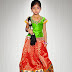 Orange Benaras Kids Skirt