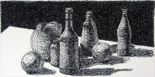 D Line Drawings Value : Basic drawing sketchbook exercise line into value