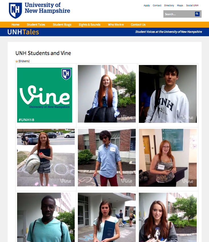 UNH Students on Vine