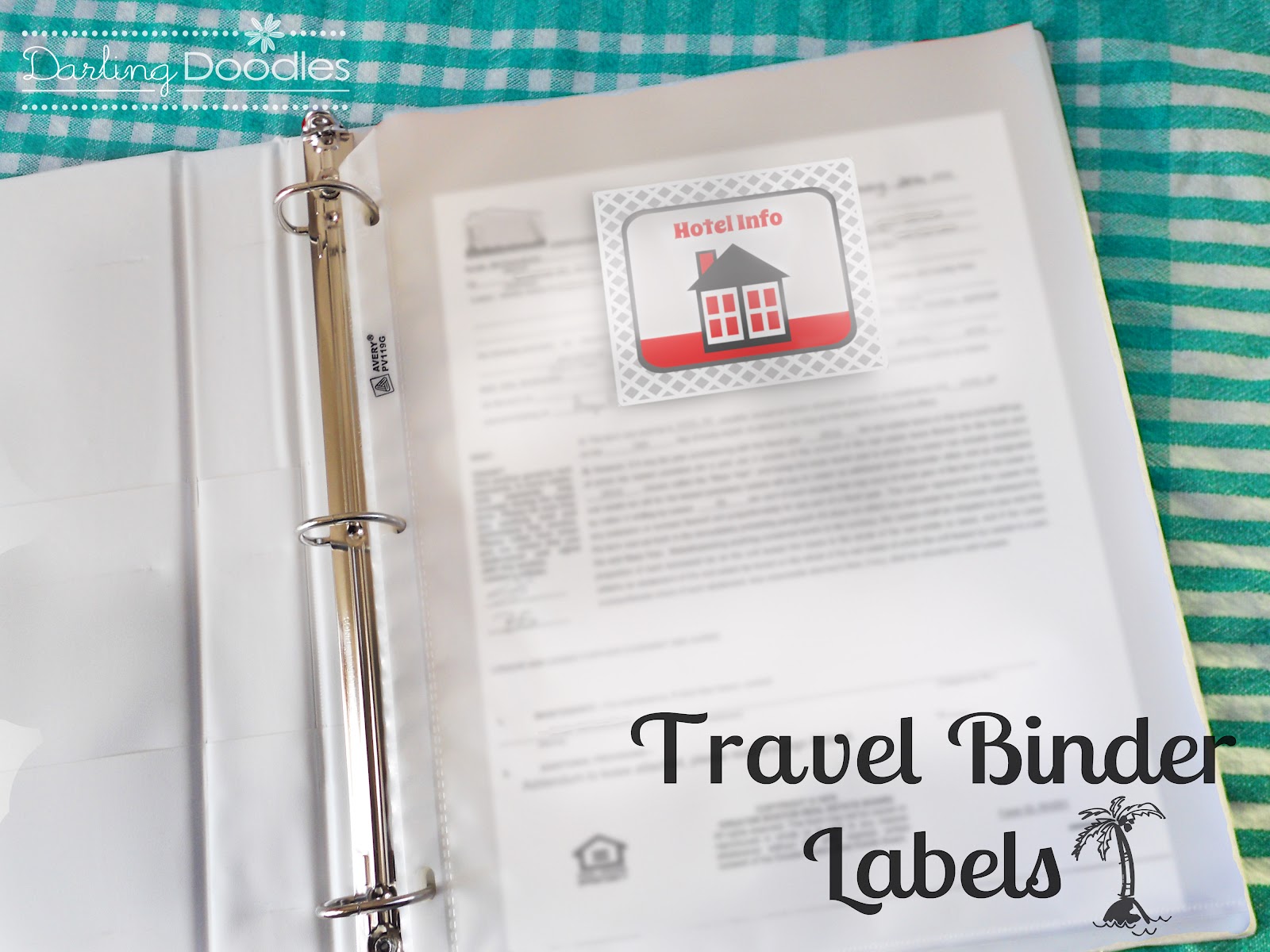 travel binder labels darling doodles
