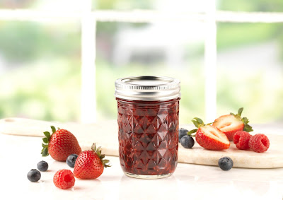 ball crystal jelly jar 8oz strawberry jam