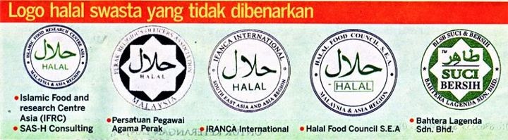 KENALPASTI LOGO-LOGO HALAL YANG TIDAK DIBENARKAN [ 8 GAMBAR