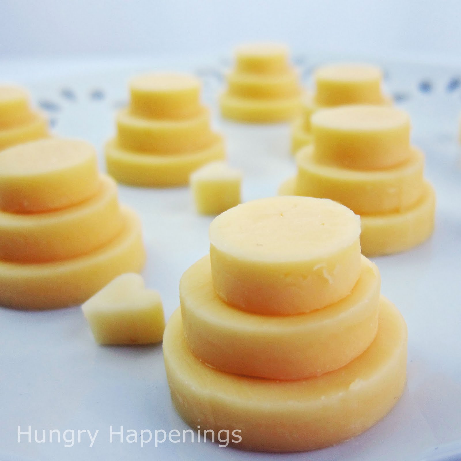 White Cheese Wedding Cakes Appetizer For Bridal Showers Or Weddings Plan Ahead And Cut The Rounds Out Of Cheese Keep Them D In An Airtight Container Until Day Your Bridal Shower Just Before Party You