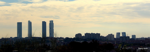 Torres de la ciudad de Madrid desde el Monte de El Pardo