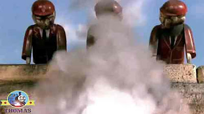 A chow sneezed tank Henry the train a cloud of black sooty smoke poring out his chimney funnel top
