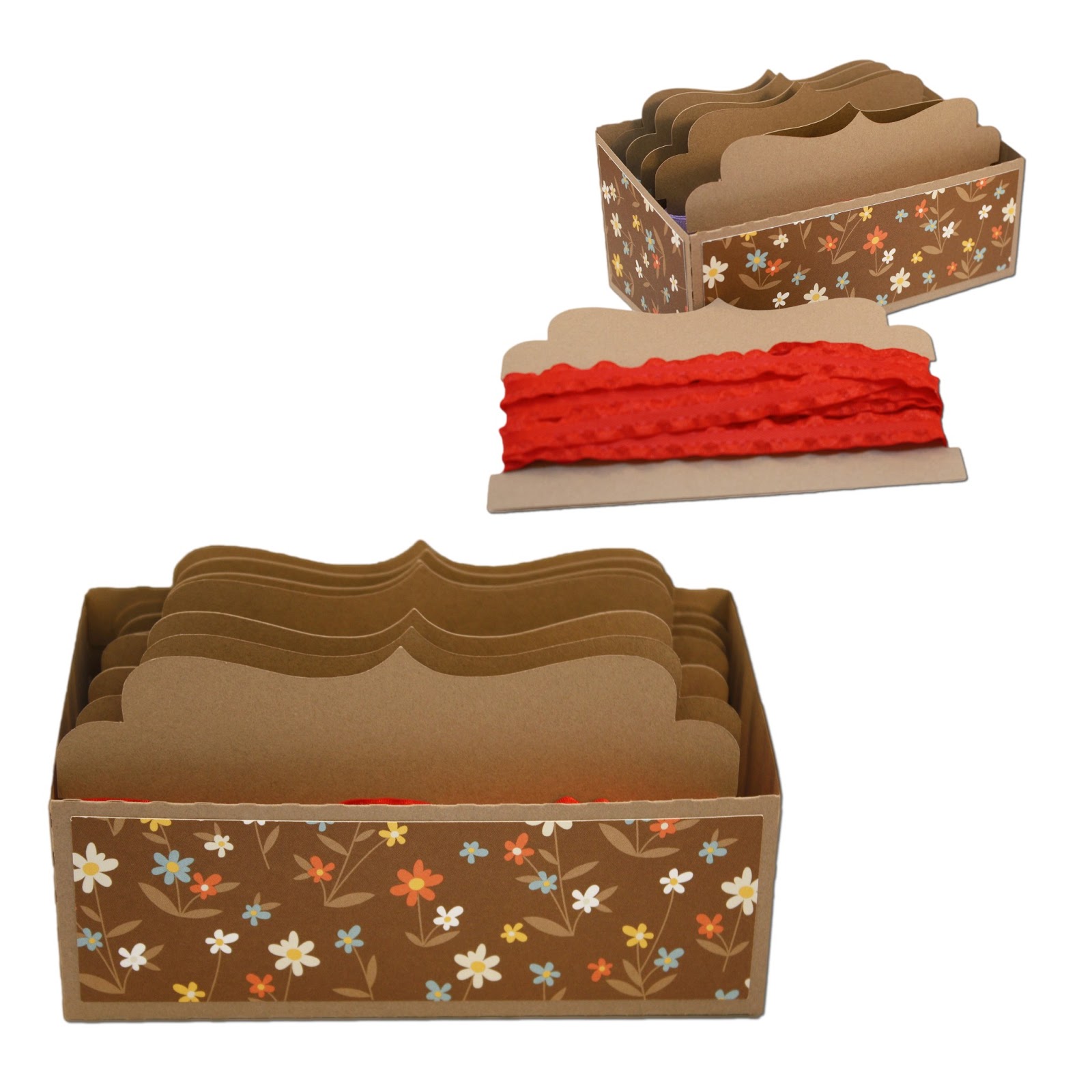 Ribbon Holder Cards and Box Bits of Paper