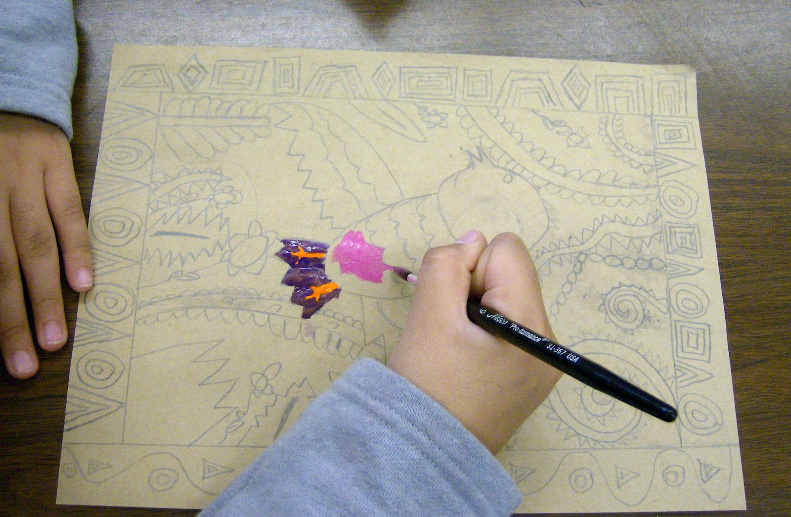 Zilker Elementary Art Class 5th Grade Mexican Bark Paintings