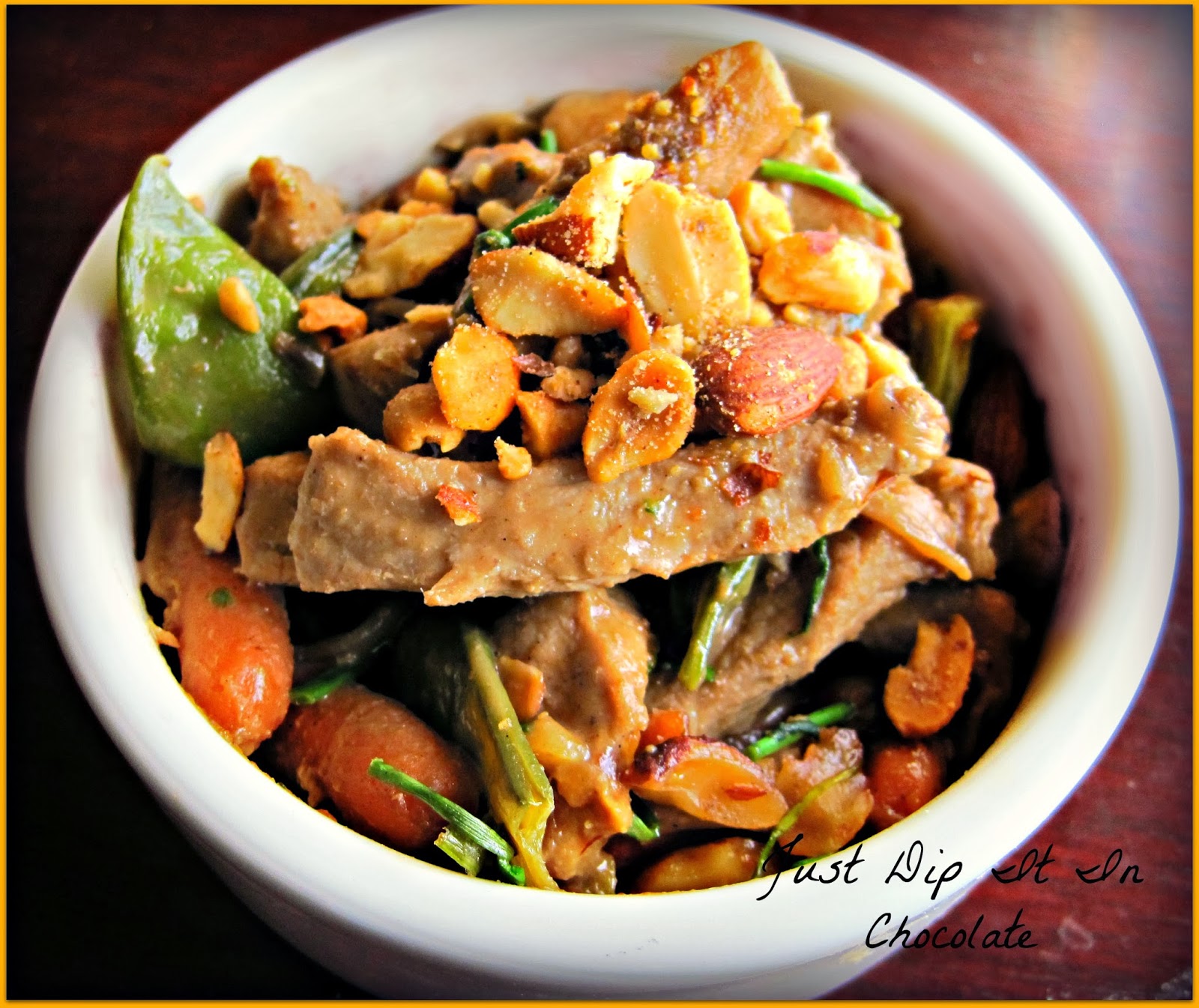 Just Dip It In Chocolate Combination Stir Fry with BBQ Peanut Sauce Recipe
