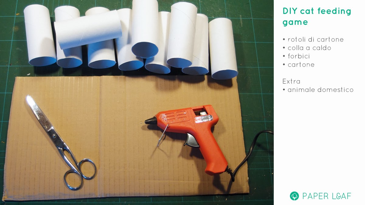 Paper Leaf DIY for cat feeding game station