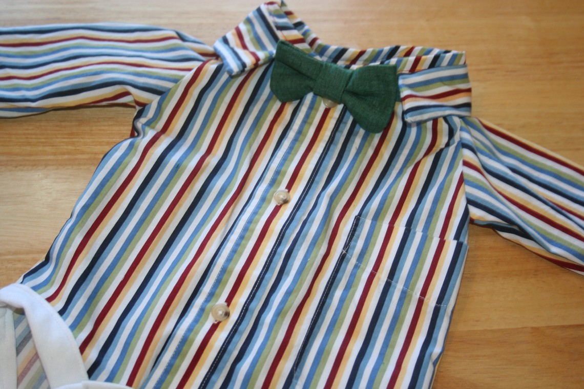 Sewing Chick Dress Shirt Onesie. Genius!