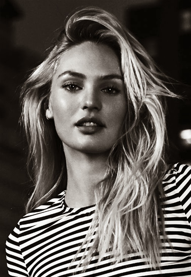 Candice Swanepoel, blonde bombshell, striped shirt Candice Swanepoel, blonde bombshell, striped shirt