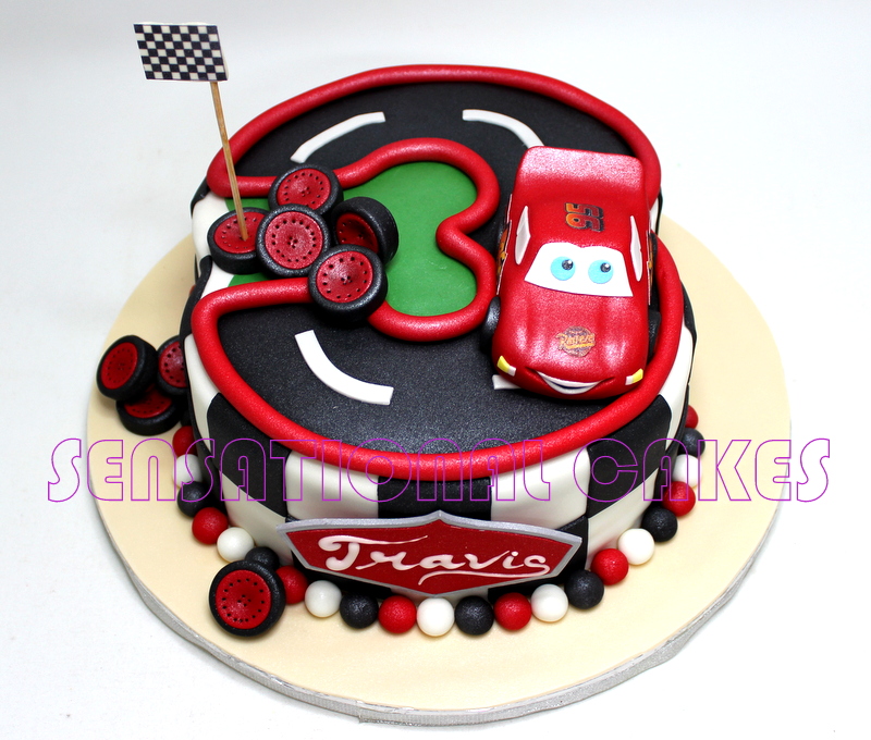 The Sensational Cakes NUMBER 3 THREE RACE CARS CAKE SINGAPORE FORMULA ONE 2015 NIGHT RACE 3D