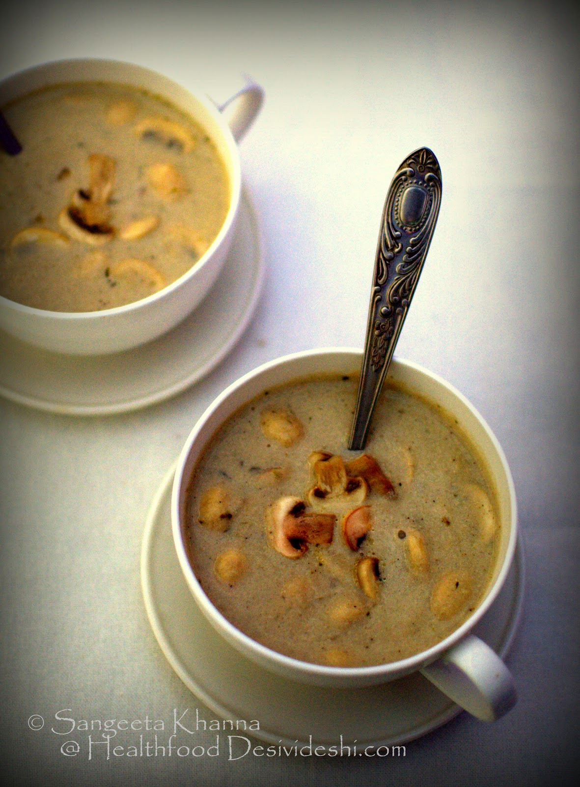 cauliflower and mushroom soup with a hint of caramalised onions | eating seasonal and local produce mindfully 