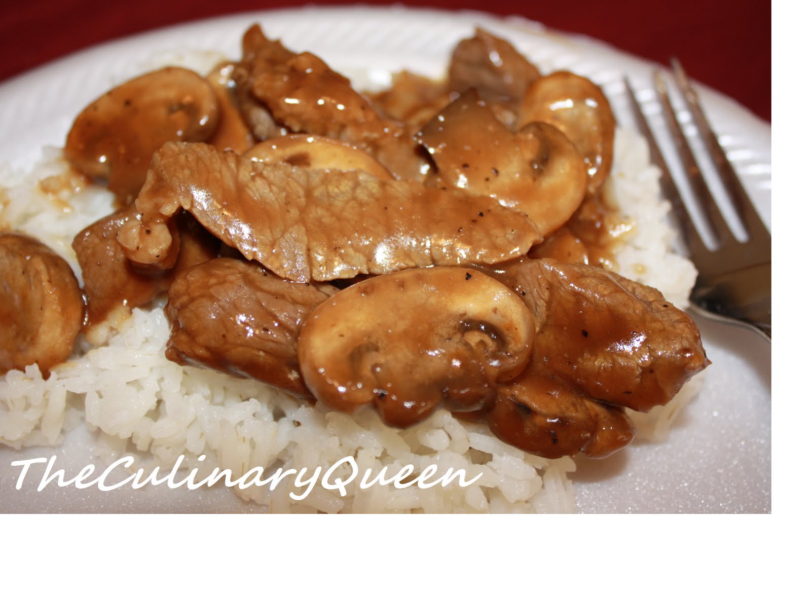 The Culinary Queen: Chinese Beef with Mushrooms