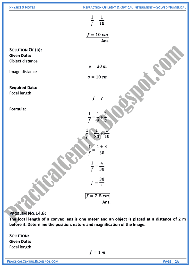 refraction-of-light-and-optical-instruments-solved-numericals-example-and-problem-physics-x