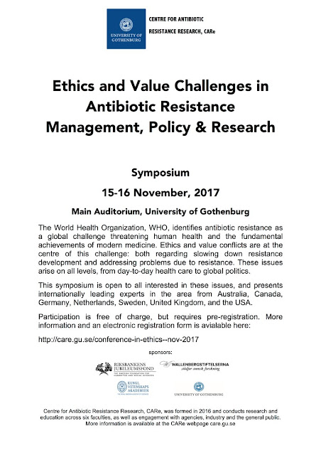 Registration Open for Our Free of Charge Symposium on Ethics and Antibiotic Resistance!