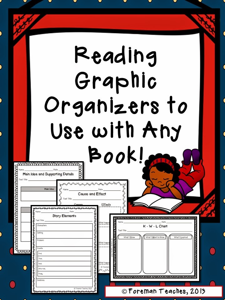 http://www.teacherspayteachers.com/Product/Reading-Graphic-Organizers-To-Use-With-Any-Book-595708