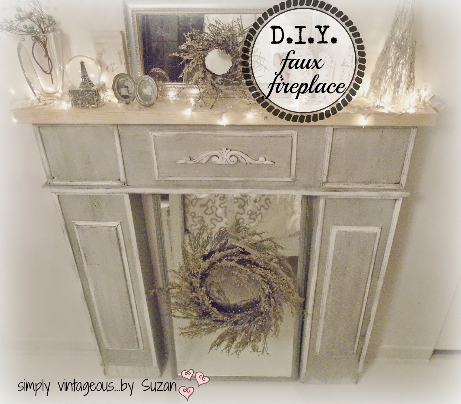 simply vintageous...by Suzan: DIY Faux Fireplace