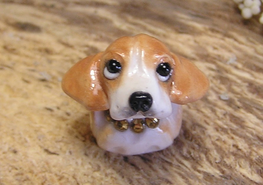NanjoDogz Beagle European Style Polymer Clay Dog Bead / Charm with Swarovski Crystals