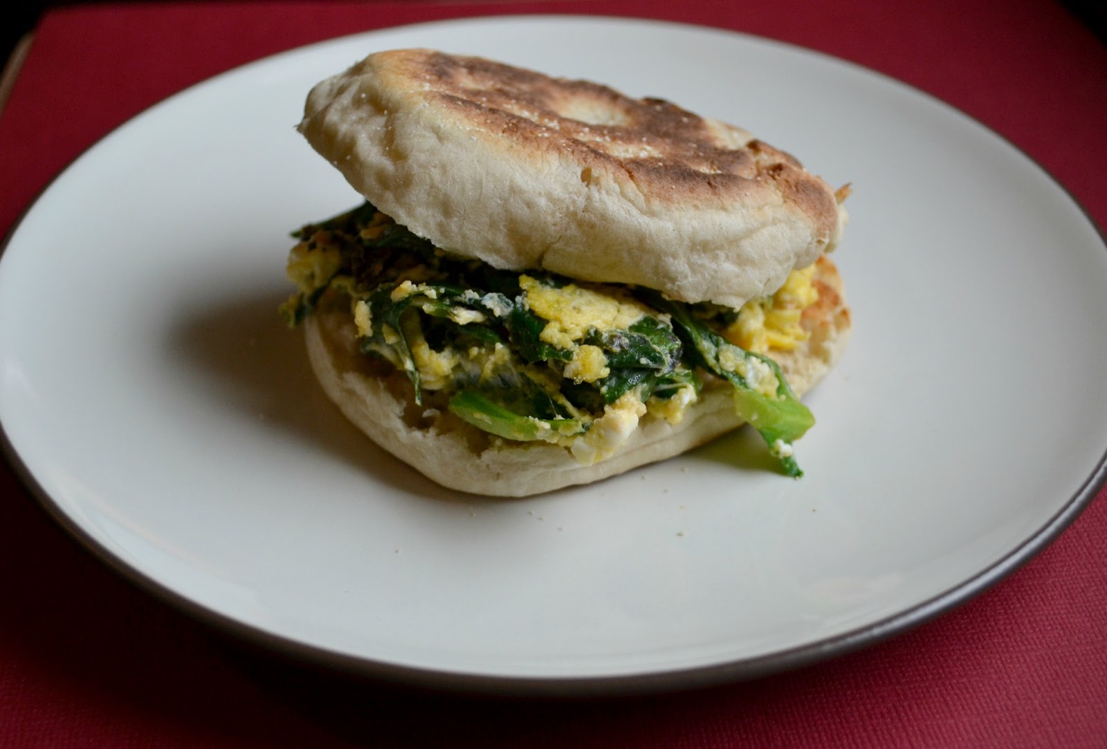 Egg, Cheese, and Mixed Greens Breakfast Muffin HezziD's Books and Cooks