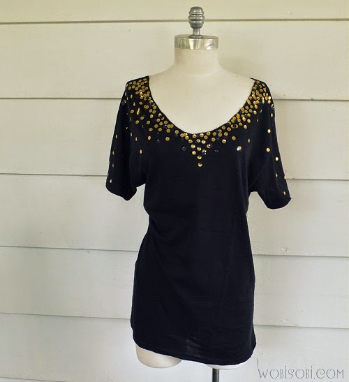 NoSew Sequin Tee DIY iLoveToCreate