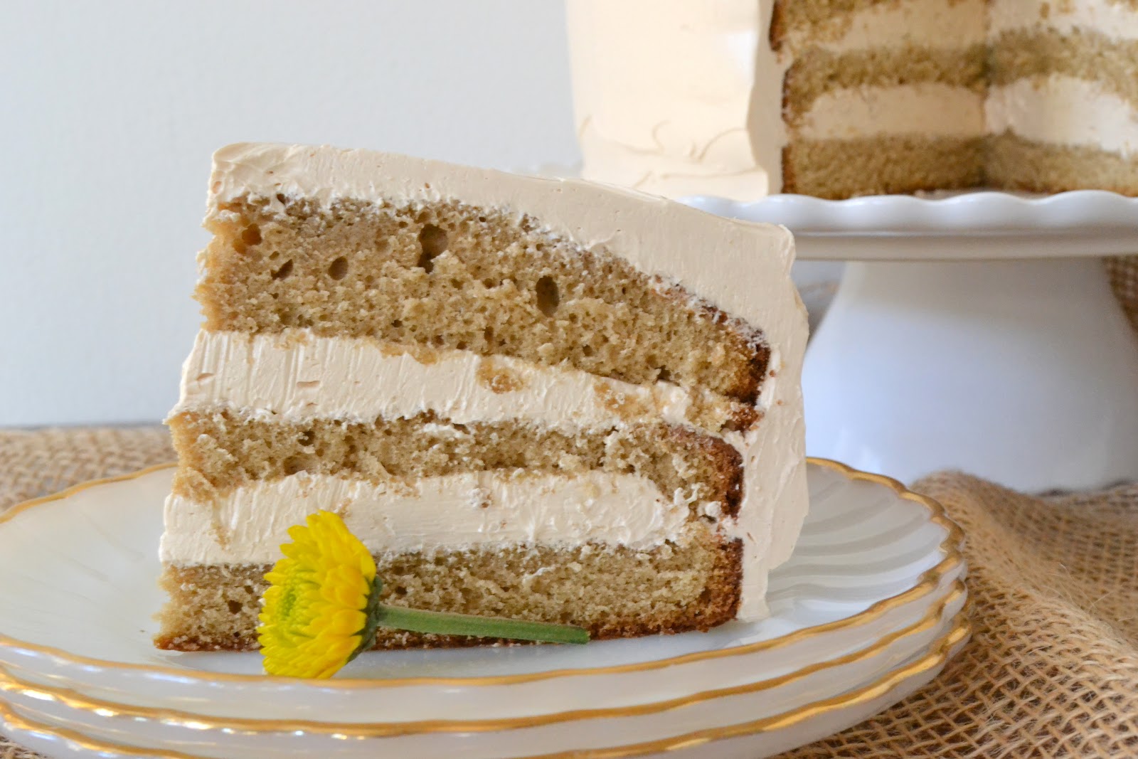 Heart of Gold Brown Sugar Cake with Caramel Butter Cream