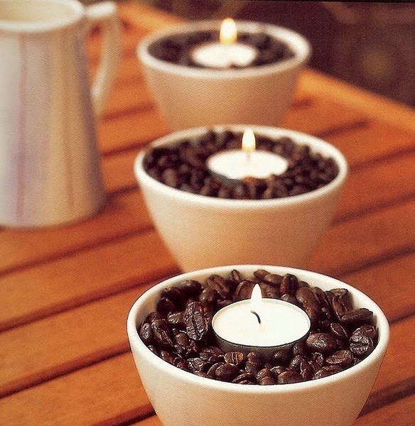 Handmade coffee bean candles