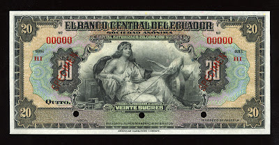 World currency money Ecuador Sucre banknote bill