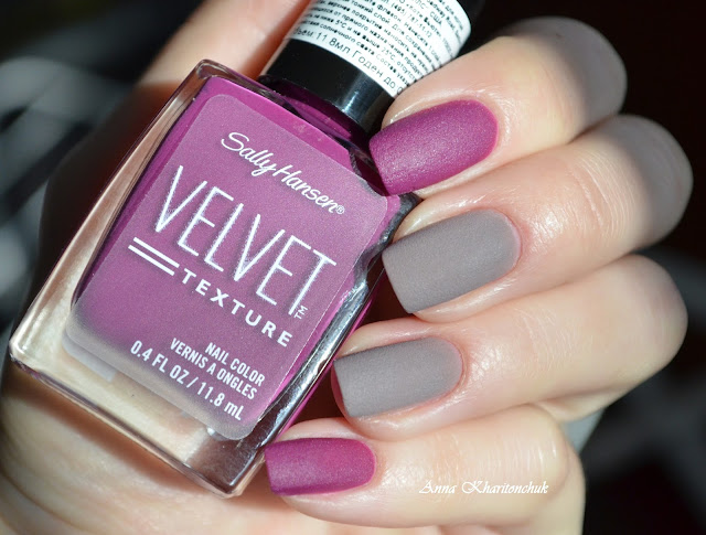 Sally Hansen Velvet Texture 610 Crushed и 630 Lush, стемпинг BP-L016