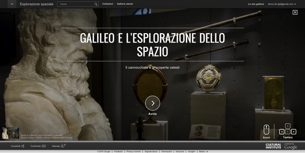 Landing page del Museo Galileo su Google Arts.