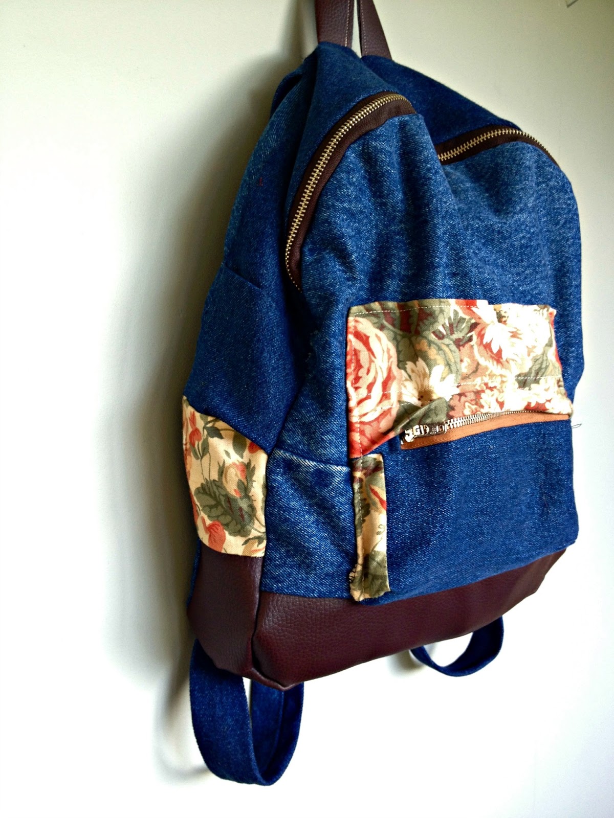 Salute to Cute Backpack Denim scraps