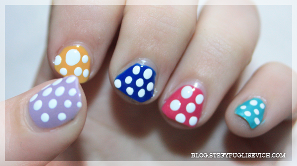 nails rainbow polka dots stefytalks