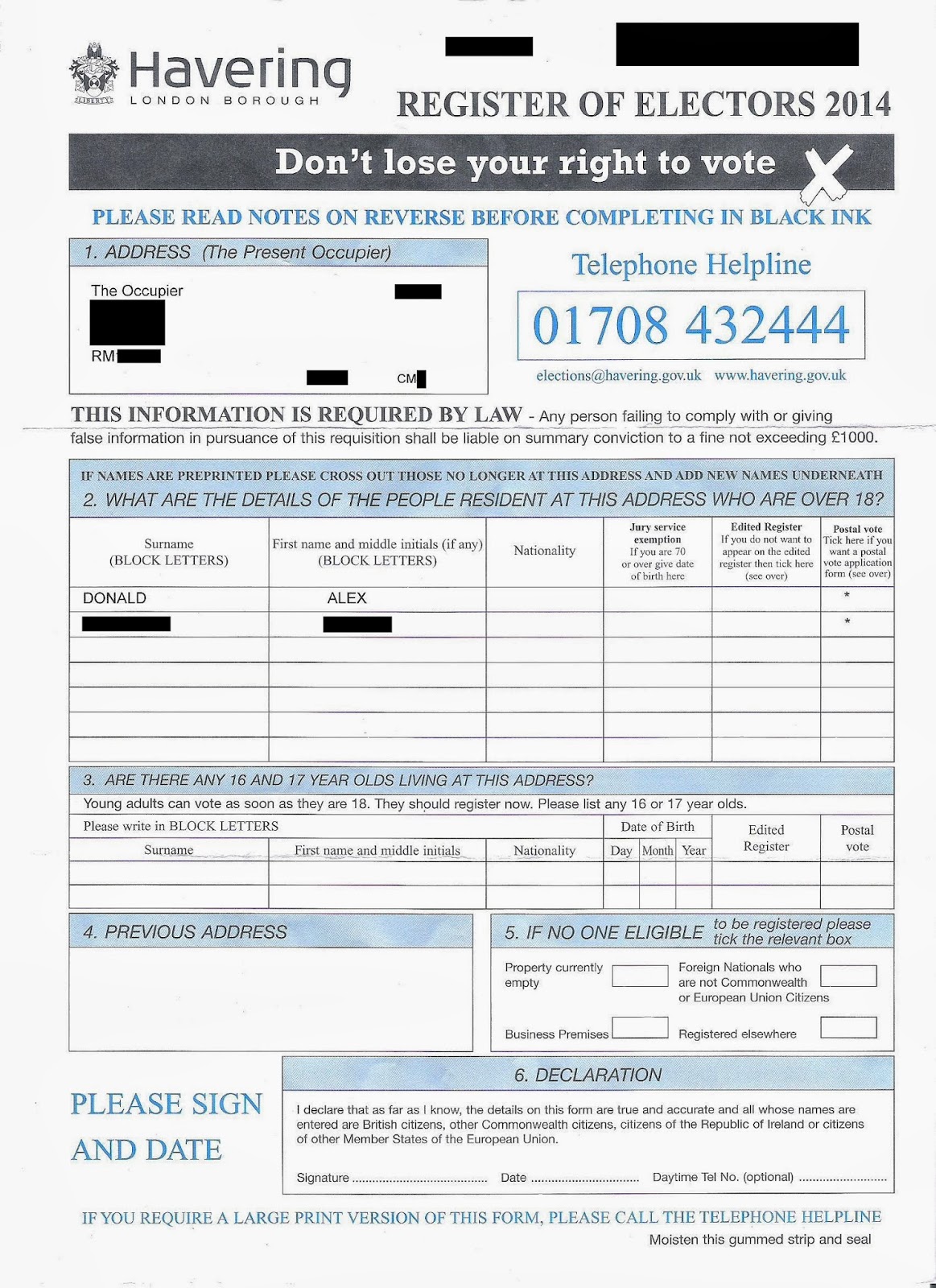 HAVERINGMeh Register to Vote in 2014