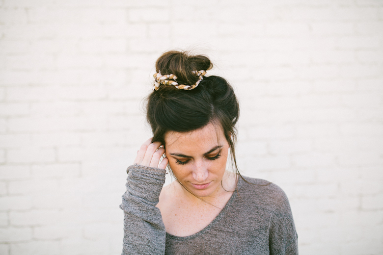 Sincerely, Kinsey Studded Bun Wrap Hair Accessory DIY