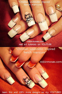 CHRISTIAN LOUBOUTIN nail art tutorial, INDIAN WEDDING red and gold nail art design, black and silver FLEUR DE LIS nail art, designs for wednesday.