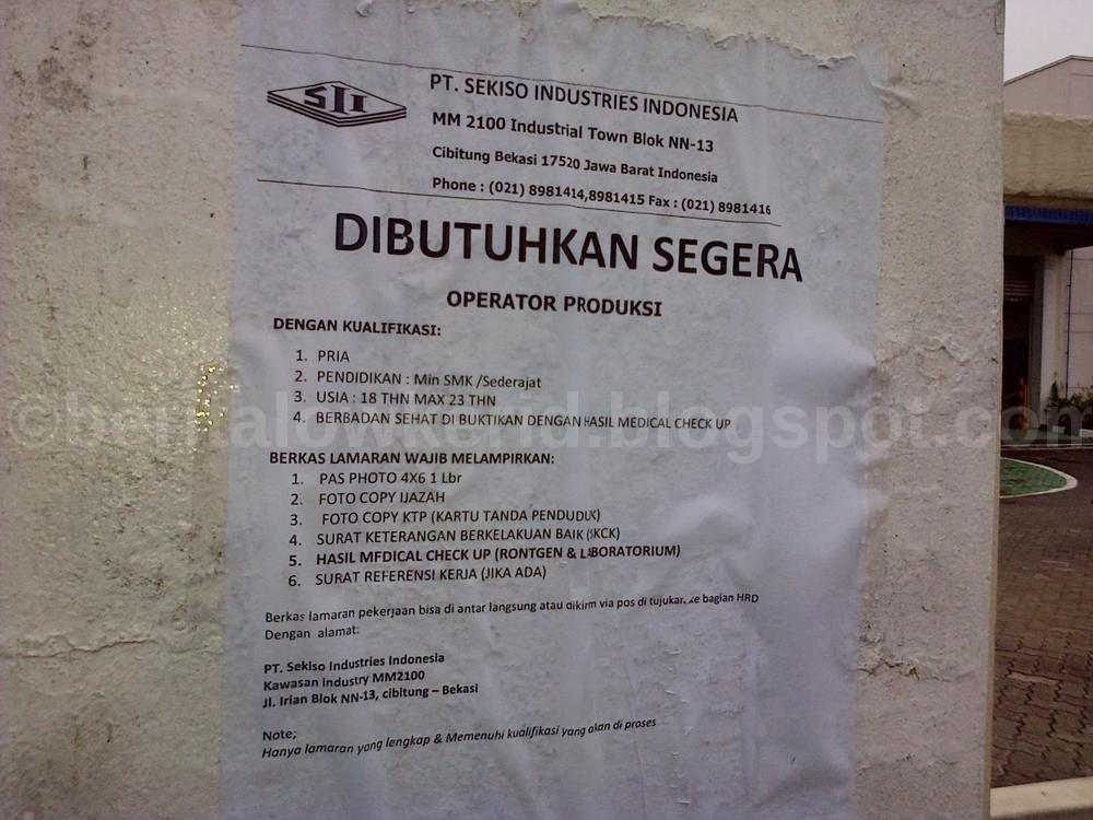 Loker Terbaru Di Mm2100 | lowongan kerja pt sekiso industries indonesia mm2100 Loker Terbaru Di Mm2100 | lowongan kerja pt sekiso industries indonesia mm2100
