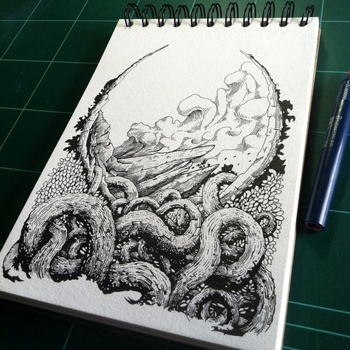 20-Tentacles-Muthahari-Insani-Beautifully-Detailed-Ink-Drawings-and-Doodles-www-designstack-co