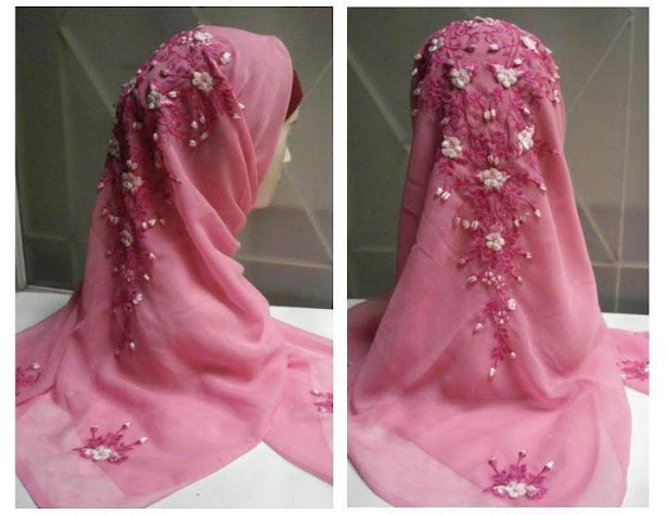 PRE-ORDER : TUDUNG SULAM MELATI RAMBAT - RM 55 each