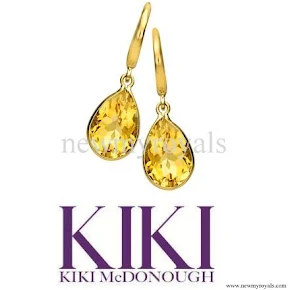 Kate Middleton style Kiki McDonough Citrine Pear Drop Earrings