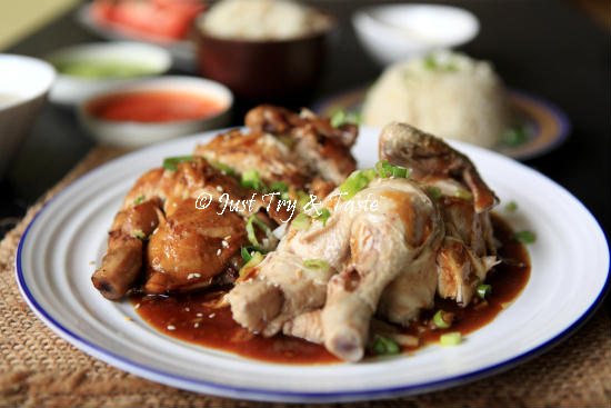 Resep Nasi Ayam Hainan Komplit  dengan 3 Macam Saus JTT