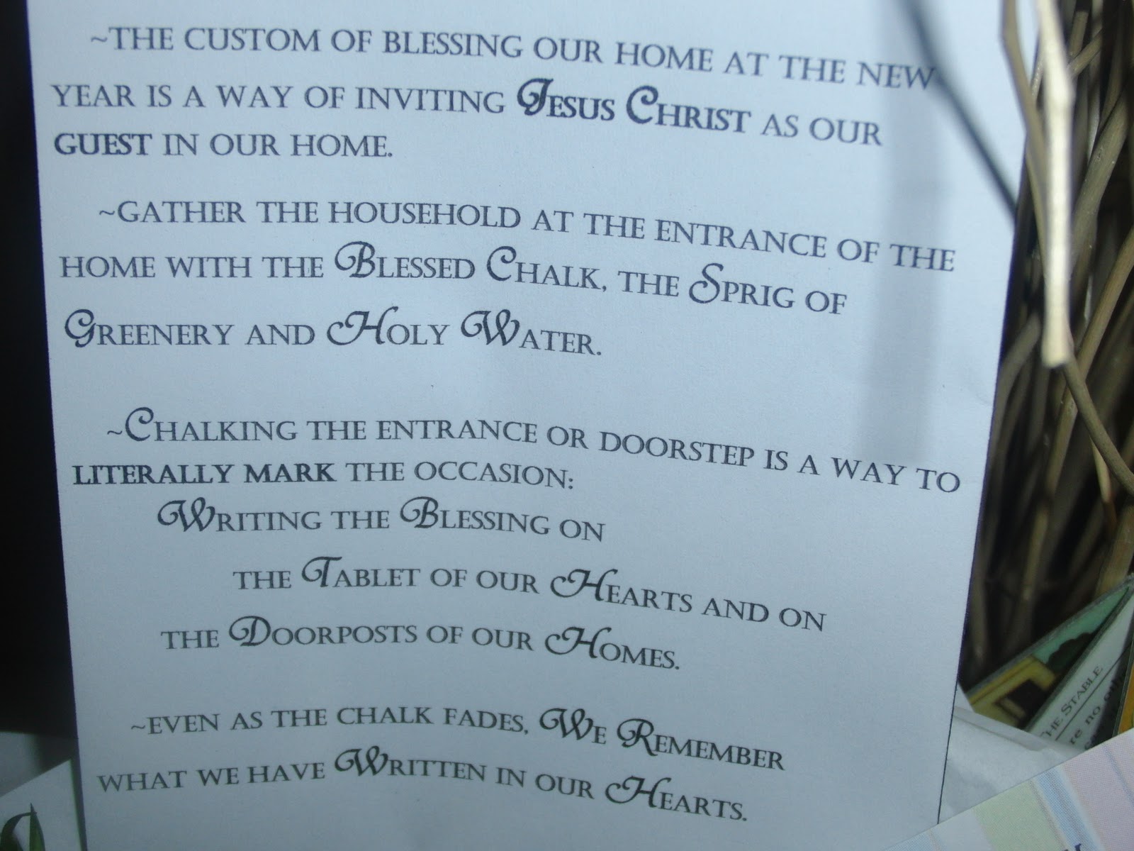 Teacher Mama Tina Our Epiphany House Blessing Kit )